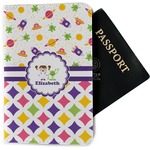Girl's Space & Geometric Print Passport Holder - Fabric (Personalized)