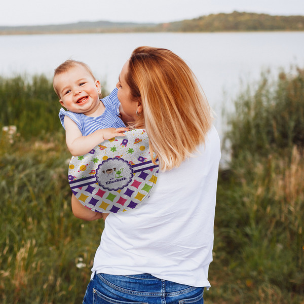 Girl's Space & Geometric Print Peanut Shaped Burp - Lifestyle