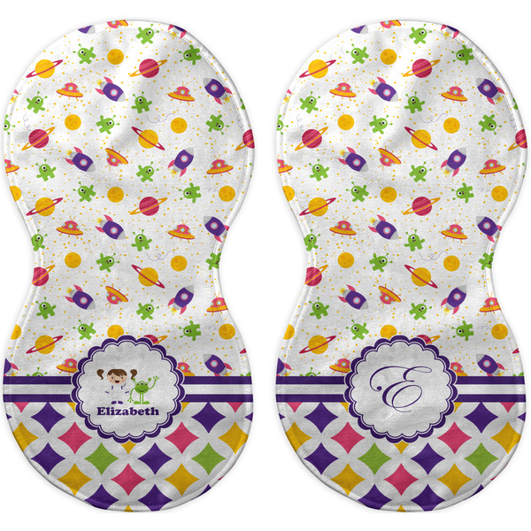 Girl's Space & Geometric Print Peanut Shaped Burps - Approval