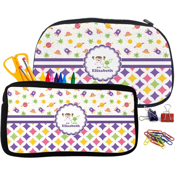 Girl's Space & Geometric Print Pencil / School Supplies Bags Small and Medium