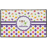 Girl's Space & Geometric Print Door Mat - 60"x36" (Personalized)