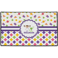 Girl's Space & Geometric Print Door Mat - 60"x36" (Personalized)