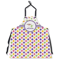 Girl's Space & Geometric Print Apron Without Pockets w/ Name or Text