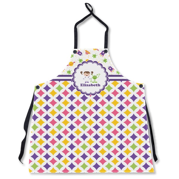 Girl's Space & Geometric Print Personalized Apron