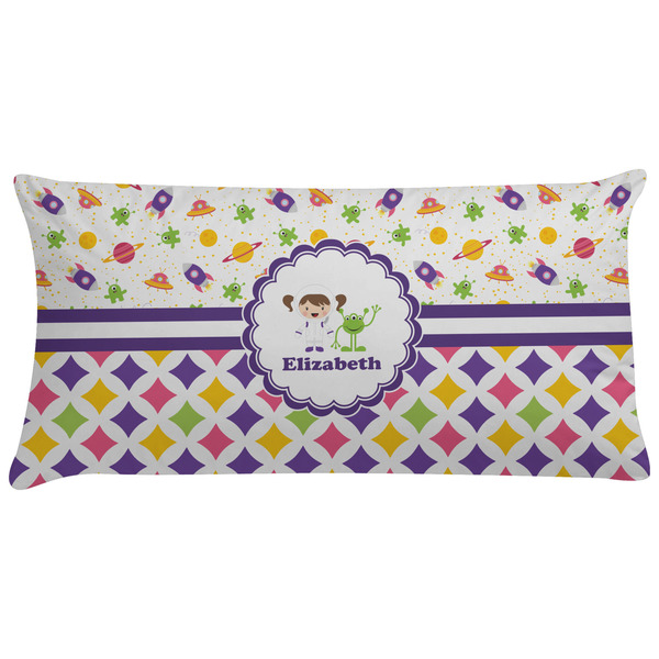 Custom Girl's Space & Geometric Print Pillow Case - King (Personalized)