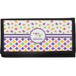 Girl's Space & Geometric Print Canvas Checkbook Cover (Personalized)