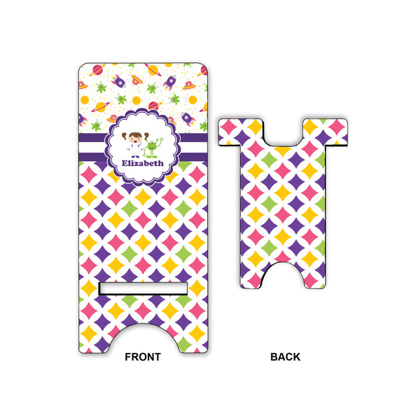 Girl's Space & Geometric Print Phone Stand - Front & Back