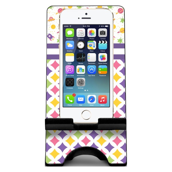 Girl's Space & Geometric Print Phone Stand w/ Phone