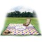 Girl's Space & Geometric Print Picnic Blanket - with Basket Hat and Book - in Use