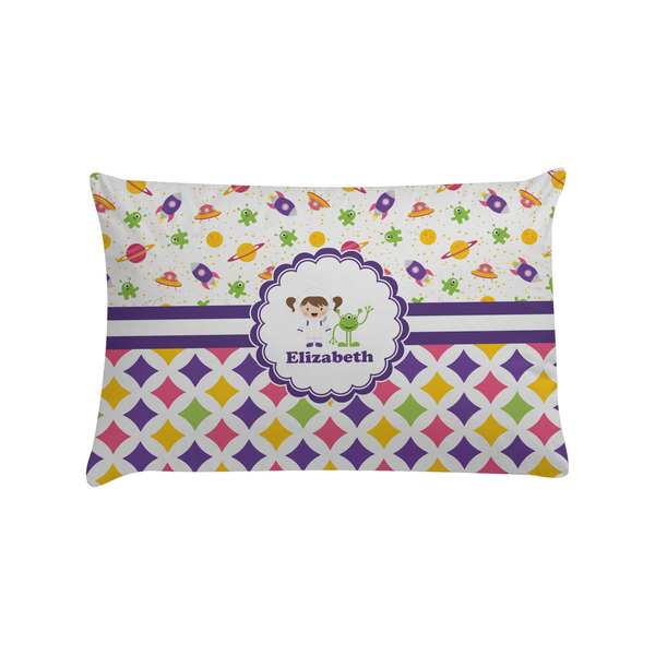 Custom Girl's Space & Geometric Print Pillow Case - Standard (Personalized)