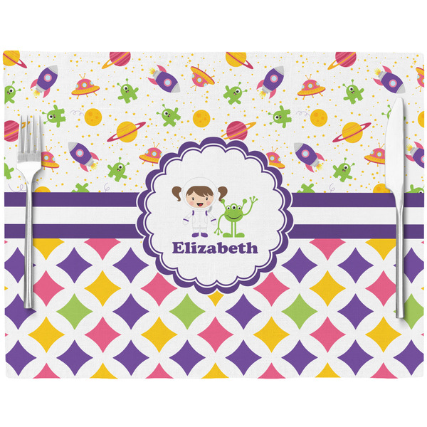 Girl's Space & Geometric Print Placemat with Props
