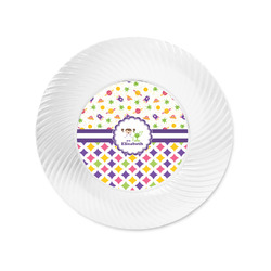 Girl's Space & Geometric Print Plastic Party Appetizer & Dessert Plates - 6" (Personalized)