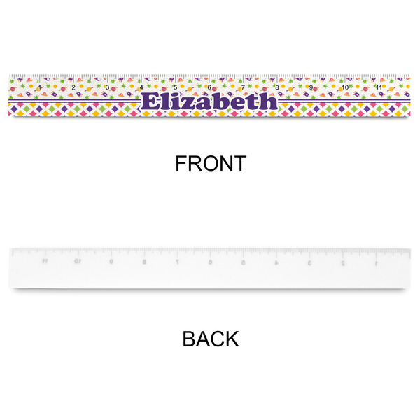 Girl's Space & Geometric Print Plastic Ruler - 12" - APPROVAL