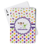 Girl's Space & Geometric Print Playing Cards (Personalized)