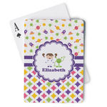 Girl's Space & Geometric Print Playing Cards (Personalized)