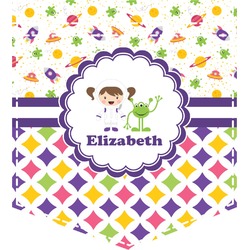Girl's Space & Geometric Print Iron On Faux Pocket (Personalized)