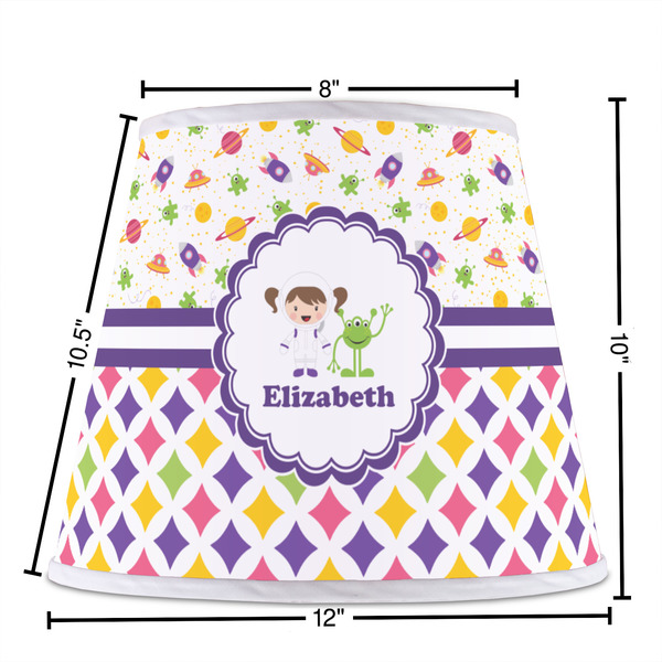 Girl's Space & Geometric Print Poly Film Empire Lampshade - Dimensions