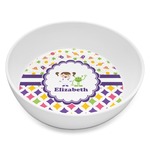 Girl's Space & Geometric Print Melamine Bowl - 8 oz (Personalized)