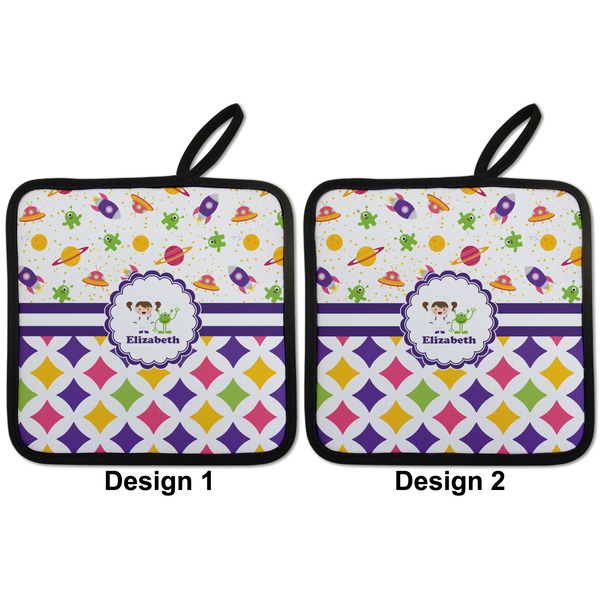 Girl's Space & Geometric Print Pot Holders - Set of 2 APPROVAL
