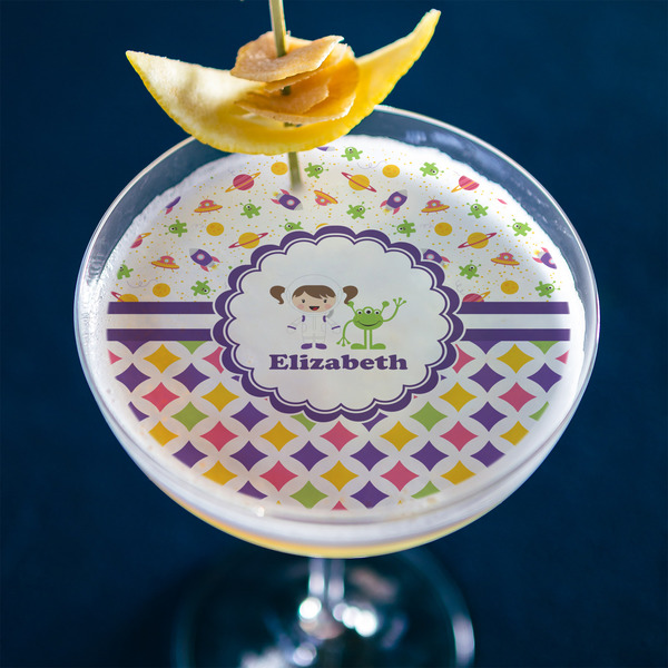 Girl's Space & Geometric Print Printed Drink Topper - XLarge - In Context