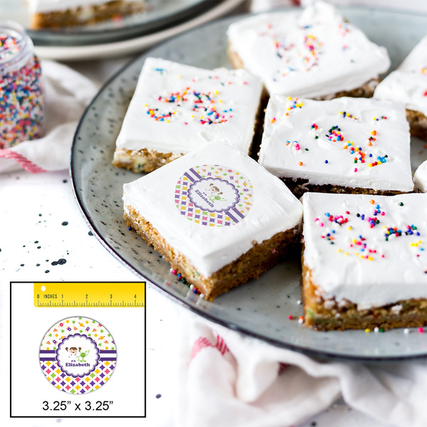 Girl's Space & Geometric Print Printed Icing Circle - Large - In Context