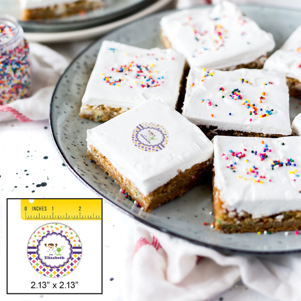 Girl's Space & Geometric Print Printed Icing Circle - Small - In Context