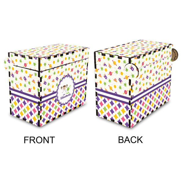 Girl's Space & Geometric Print Recipe Box - Full Color - Approval