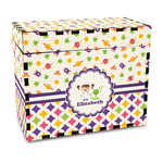 Girl's Space & Geometric Print Wood Recipe Box - Full Color Print (Personalized)