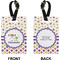 Girl's Space & Geometric Print Rectangle Luggage Tag (Front + Back)