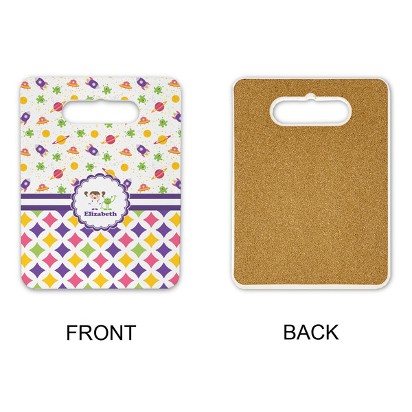 Girl's Space & Geometric Print Rectangle Trivet with Handle - APPROVAL