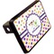 Girl's Space & Geometric Print Rectangular Car Hitch Cover w/ FRP Insert (Angle View)