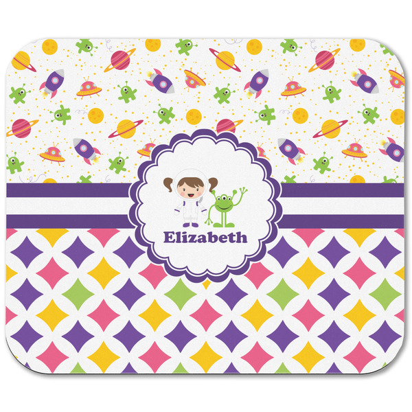 Girl's Space & Geometric Print Rectangular Mouse Pad - APPROVAL