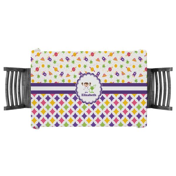 Custom Girl's Space & Geometric Print Tablecloth - 58"x58" (Personalized)