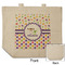 Girl's Space & Geometric Print Reusable Cotton Grocery Bag - Front & Back View