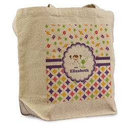 Girl's Space & Geometric Print Reusable Cotton Grocery Bag (Personalized)