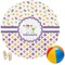 Girl's Space & Geometric Print Round Beach Towel (Personalized)