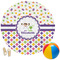 Girl's Space & Geometric Print Round Beach Towel (Personalized)
