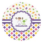 Girl's Space & Geometric Print Round Decal - Medium (Personalized)