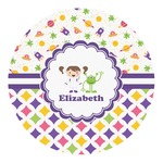 Girl's Space & Geometric Print Round Decal - Small (Personalized)