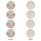 Girl's Space & Geometric Print Round Linen Placemats - APPROVAL Set of 4 (single sided)