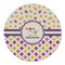 Girl's Space & Geometric Print Round Linen Placemats - FRONT (Single Sided)