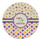 Girl's Space & Geometric Print Round Linen Placemat (Personalized)