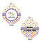 Girl's Space & Geometric Print Round Pet Tag - Front & Back