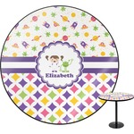 Girl's Space & Geometric Print Round Table - 24" (Personalized)
