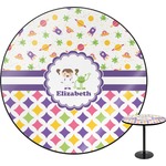 Girl's Space & Geometric Print Round Table - 30" (Personalized)