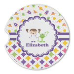 Girl's Space & Geometric Print Sandstone Car Coaster - Single (Personalized)
