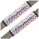 Girl's Space & Geometric Print Seat Belt Covers (Set of 2) (Personalized)