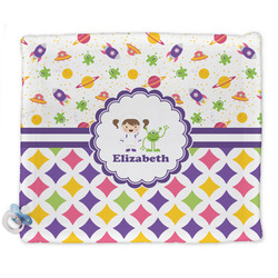Girl's Space & Geometric Print Security Blankets - Double Sided (Personalized)