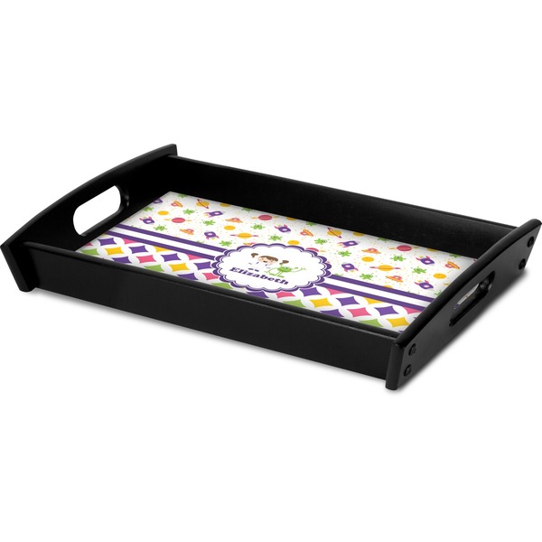 Girl's Space & Geometric Print Serving Tray Black - Corner
