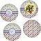 Girl's Space & Geometric Print Set of Lunch / Dinner Plates